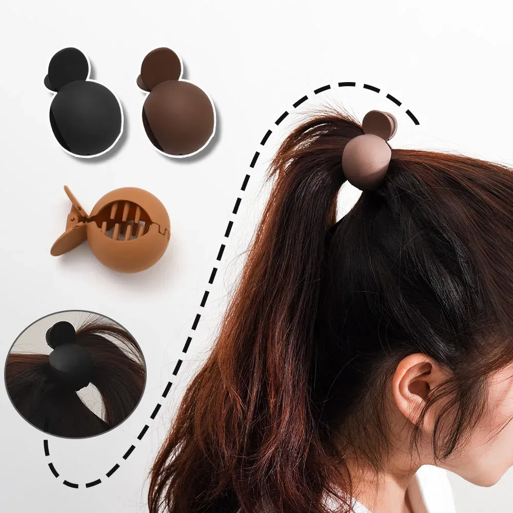 Color: Pink - Korean Fashion Ponytail Hair Claw Clip Black Acrylic Small Hair Claws Women Girls shark Clips Headwear Barrette Hair Accessories