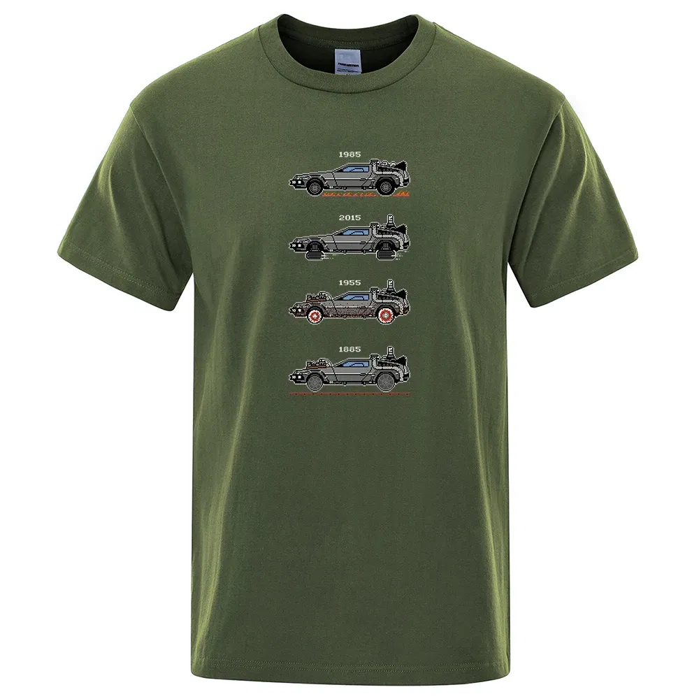 Color: Brown, Size: S - Retro Style Back To The Future Print Funny Tshirts Men Women Cotton T-Shirts Oversized Loose Tee Clothes Harajuku O-Neck Tops