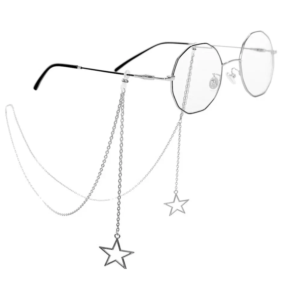 Color: Ivory - New Fashion Women Eyeglass Chain Hollow Star Pearl Beaded Sunglasses Reading Glasses Lanyard Eyewear Holder Neck Strap Rope