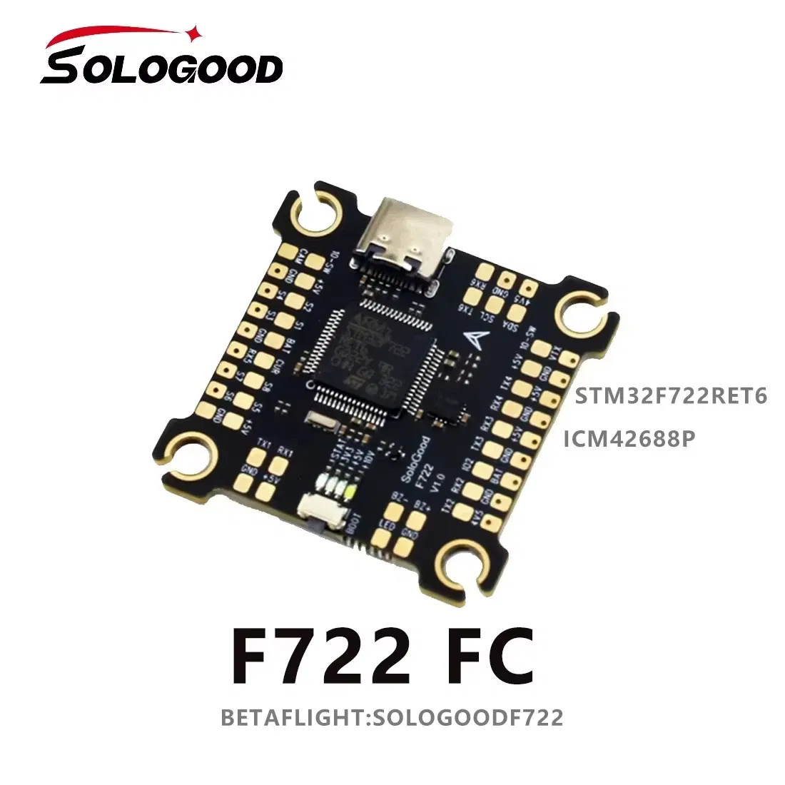SoloGood F722 60A Stack ICM42688P F722 Flight Controller BLHELI_S 60A 4in1 ESC 30.5X30.5mm 2-6S for FPV Freestyle Drones Parts
