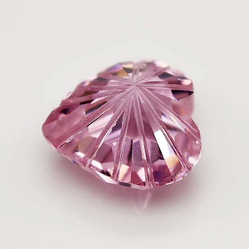 New Pink 6x6mm Heart Pyrotechnic Cut Cubic Zirconia Gemstones for Jewelry Making