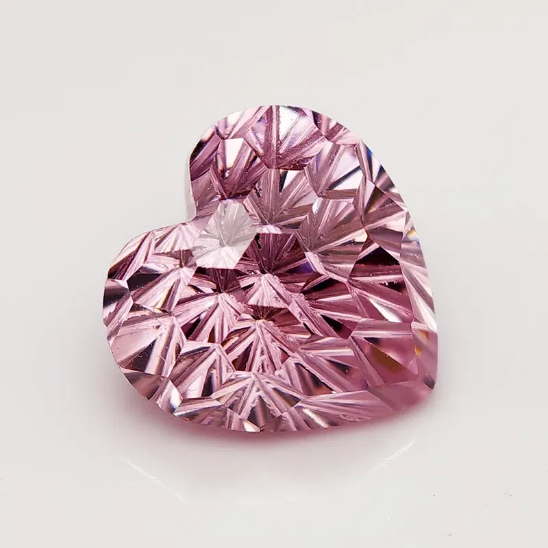 New Pink 6x6mm Heart Pyrotechnic Cut Cubic Zirconia Gemstones for Jewelry Making