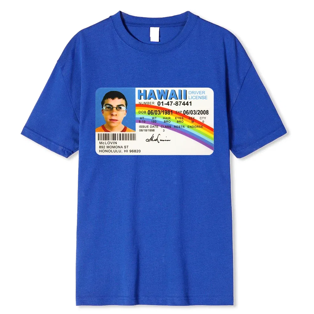 Color: Brown, Size: XXL - Homme t Shirt Summer Men t-Shirt Mclovin Id Card Superbad Geek Mens Cotton t-Shirt Unisex t-Shirt Teenagers Cool Soft Clothing