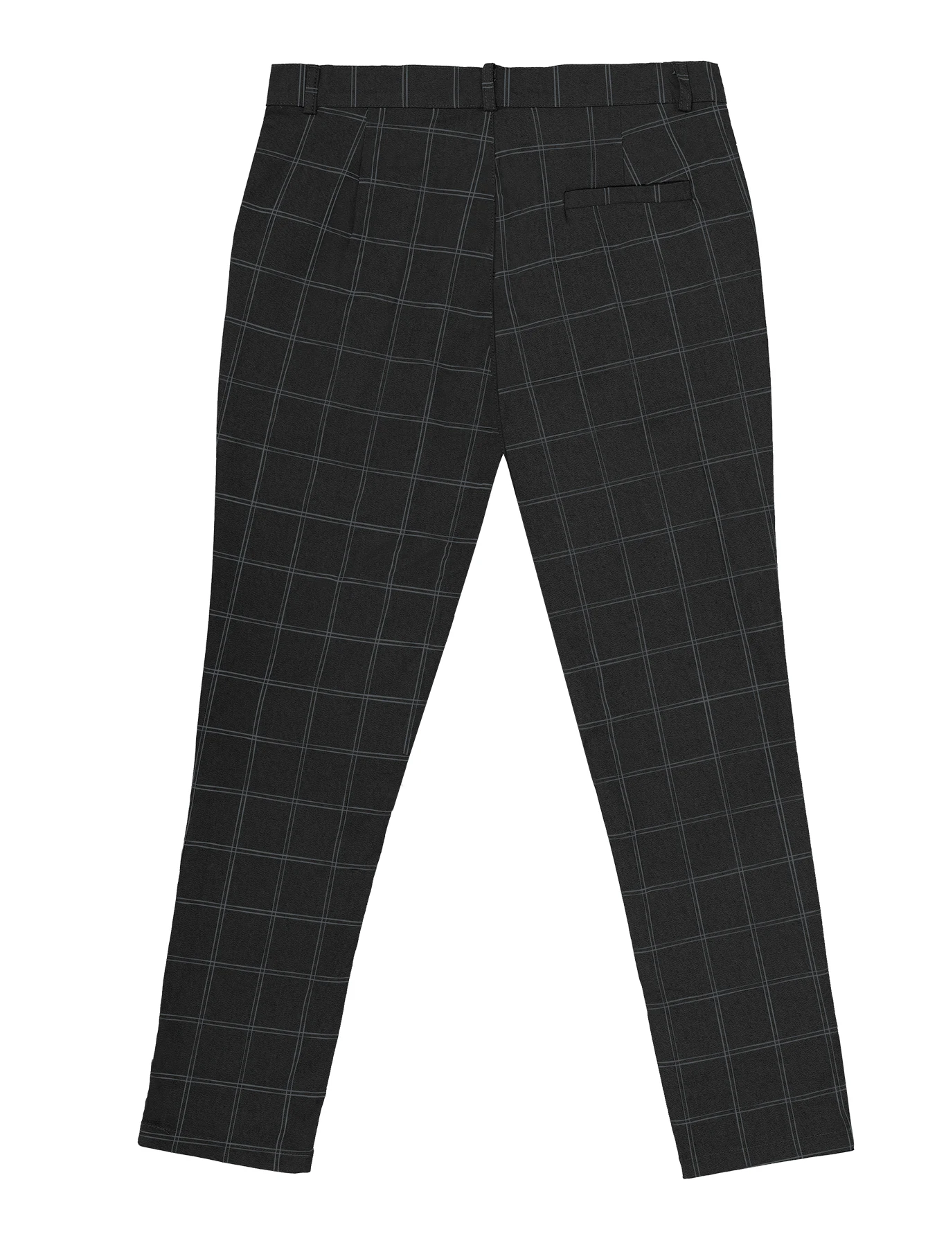 Color: black, Size: S - Checkered Fashion Europe and the United States Style Men's Pants Business Casual Travel Slim Pants Comfortable and Versatile