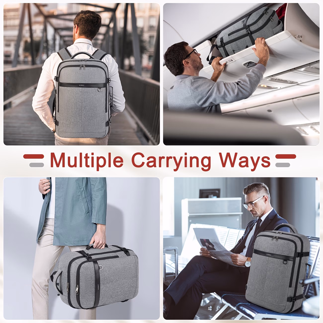 NUBILY Casual Backpack – 43.94 cm Travel Laptop Backpack for Men and Women