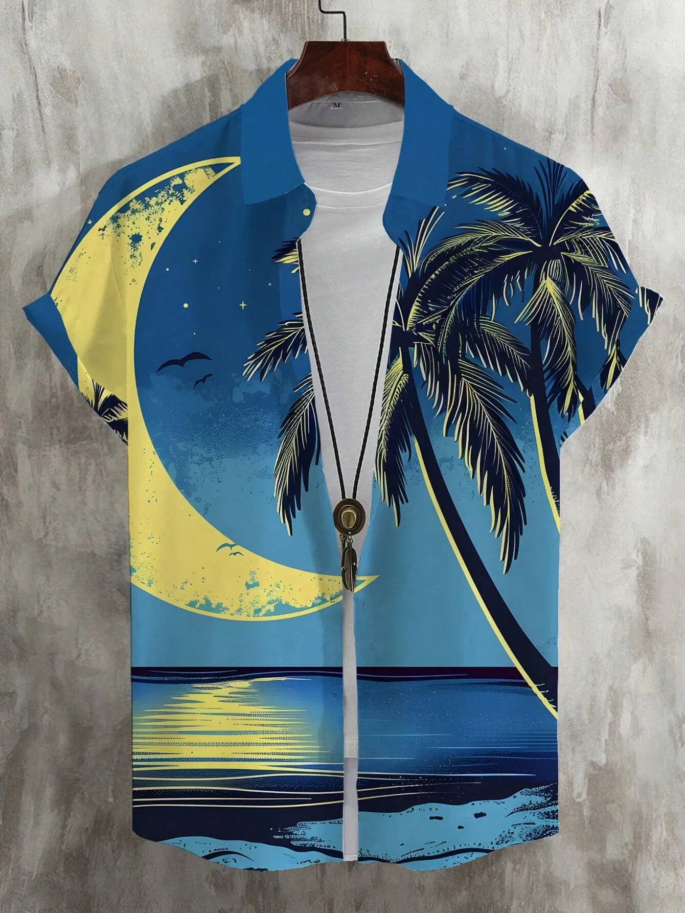 Color: Blue, Size: XXL - Men's Hawaiian Loose Palm Tree Floral Print Pattern Casual Short Sleeve Shirt Men's Button Up Top