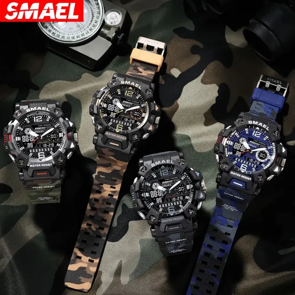 Color: Blue - SMAEL New Style 8072MC Digtal Quartz Watch Waterproof Double Display Dial For Men Watch