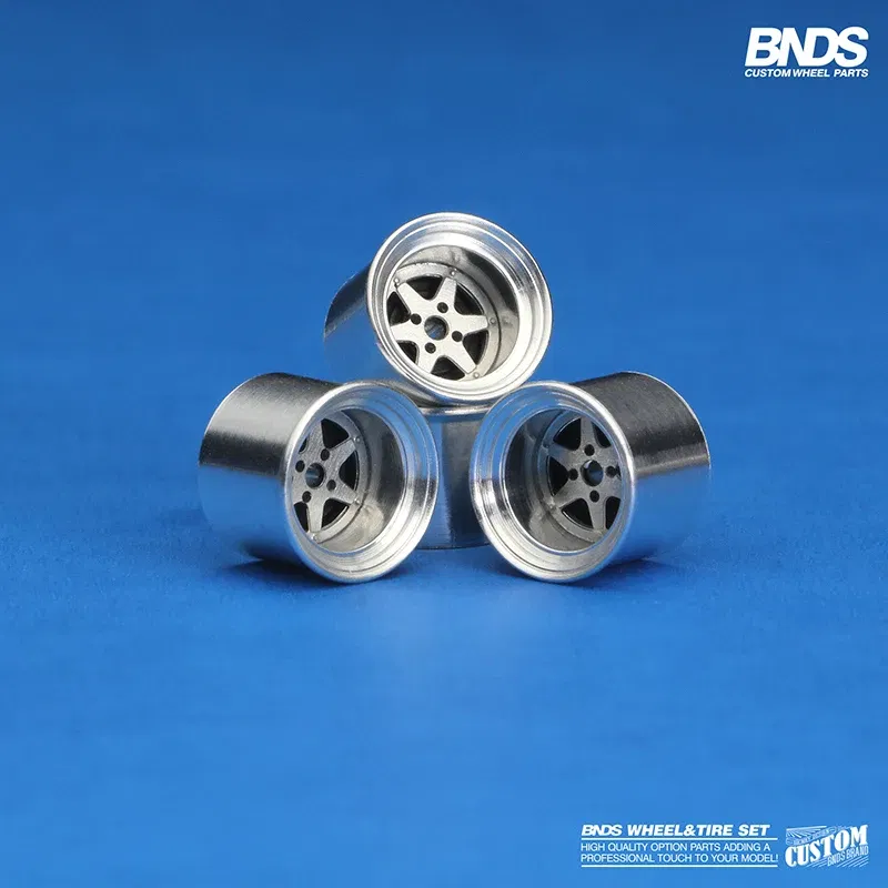 Color: Coffee - 1/64 Alloy Wheels With Rubber Tires By BNDS Assembly Rims Modified Parts for Model Car Refitted VIP Style No.64053-64088