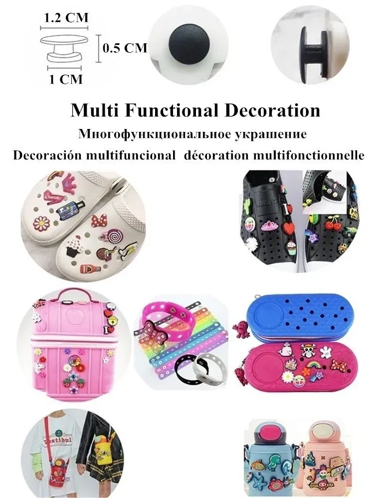 Lovely PVC Shoes Charms Ornaments Croc Clogs Accessories Diy Buckle Decorations Fit Wristbands Kids Adult Halloween Party Gifts