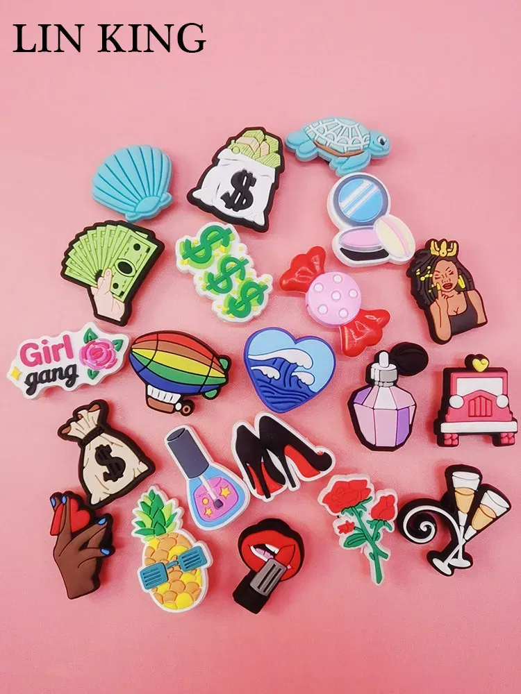 Color: Gold, Ships From: CHINA - Lovely PVC Shoes Charms Ornaments Croc Clogs Accessories Diy Buckle Decorations Fit Wristbands Kids Adult Halloween Party Gifts