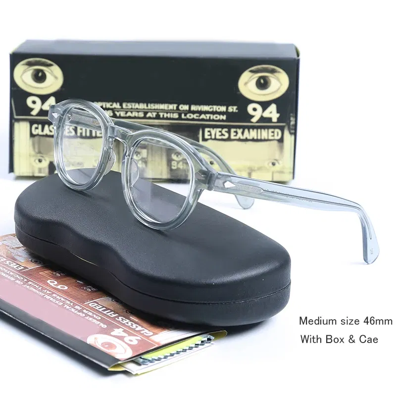 Frame Color: Pink, Prescription Type: Single Version, Lens Index: 1.74, Lens Function: Photo Grey - Customized Prescription Glasses Men Frame Johnny Depp Lemtosh Photochromic Anti-Blue Light Myopia Hyperopia Round Eyeglasses