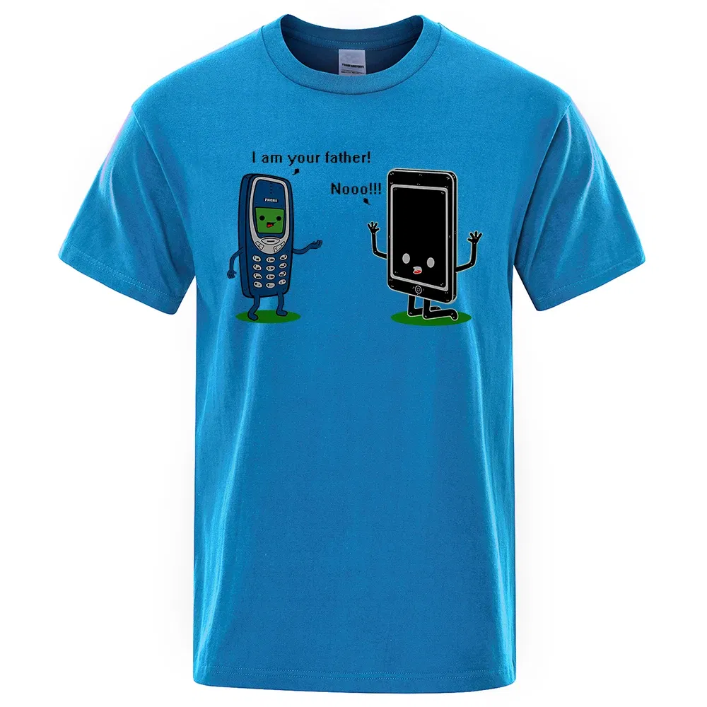 Color: green, Size: S - I'm your father Funny phone T-Shirts Men Women Casual Short Sleeve Crewneck Breathable Tops Cotton Summer Hip Hop Tee Clothing