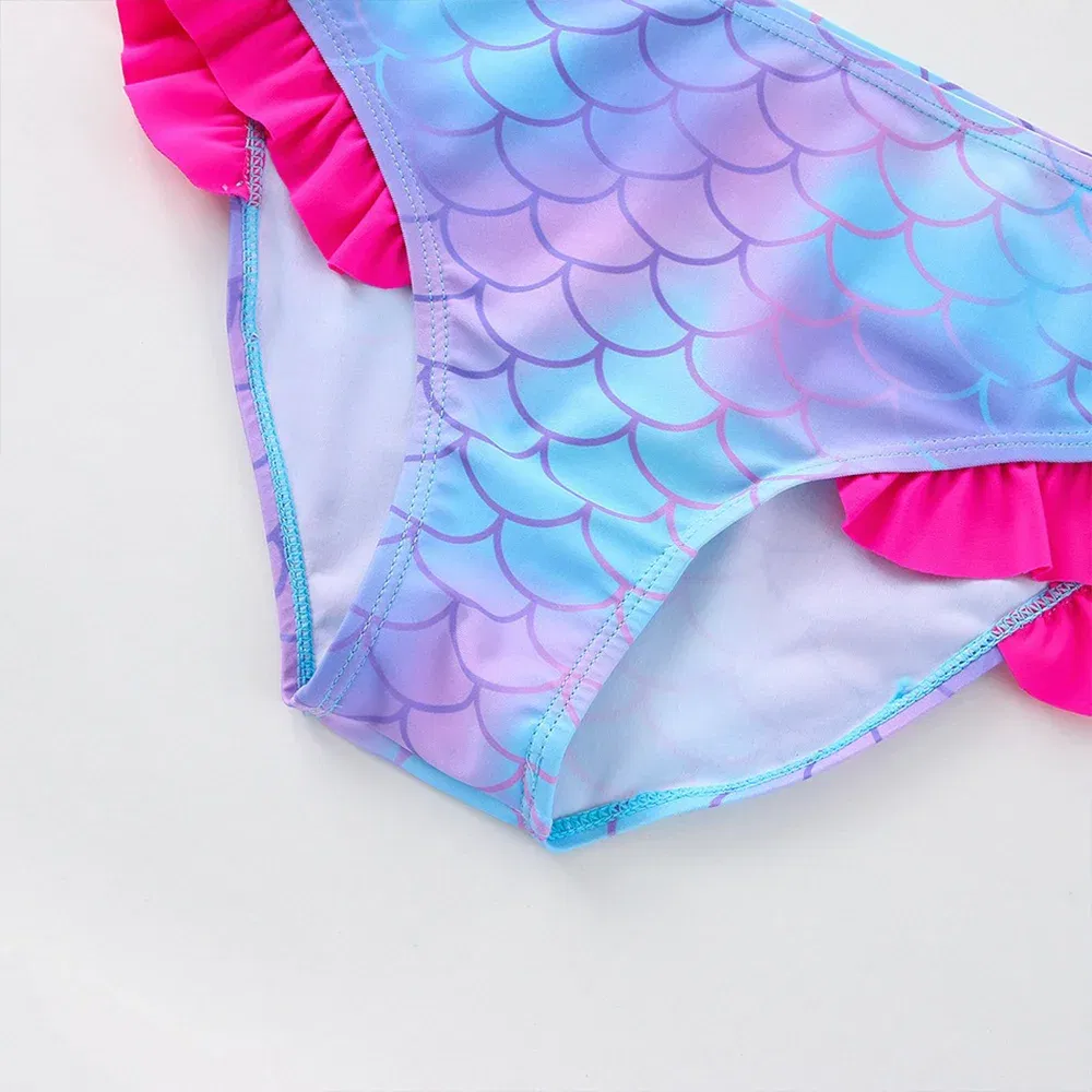 Color: PURPLE, Size: S - Lilo Stitch Girls Swimsuit One-Piece Bathing Suits Kids Wear Fashion Mermaid Fish Children's Dresses Summer Swimwear Beach Suit