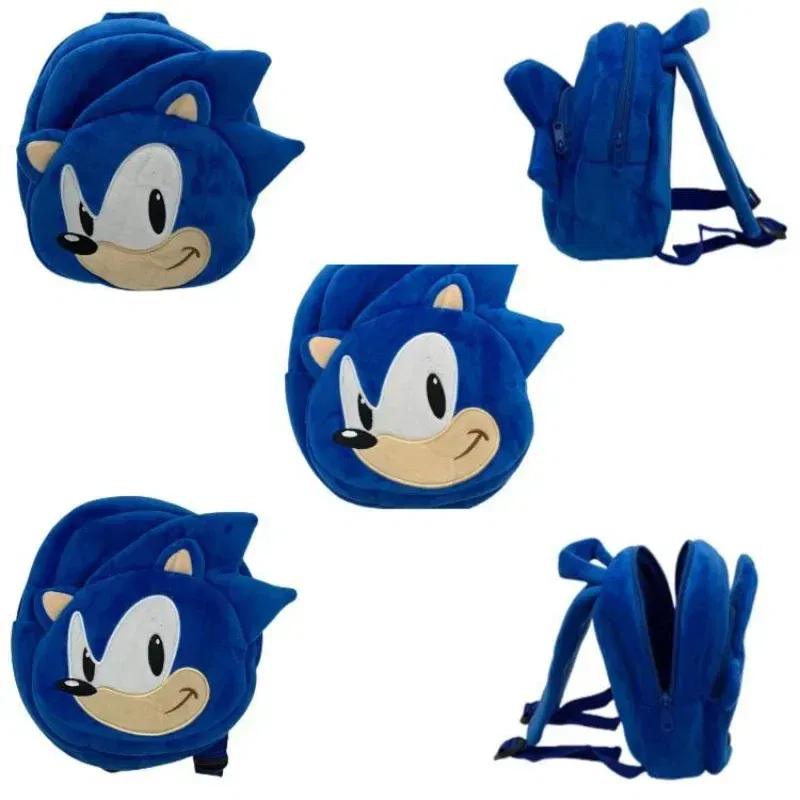 Color: APRICOT - Gifts Hedgehog Sonic Backpack High Appearance Game Kindergarten Children Plush Coin Purse  Anime Cartoon School Bag Mochila