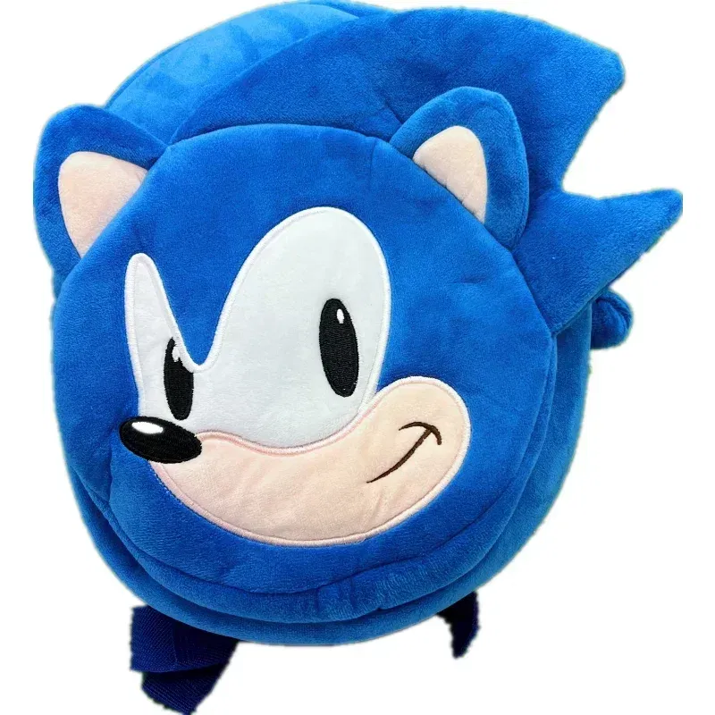 Color: APRICOT - Gifts Hedgehog Sonic Backpack High Appearance Game Kindergarten Children Plush Coin Purse  Anime Cartoon School Bag Mochila