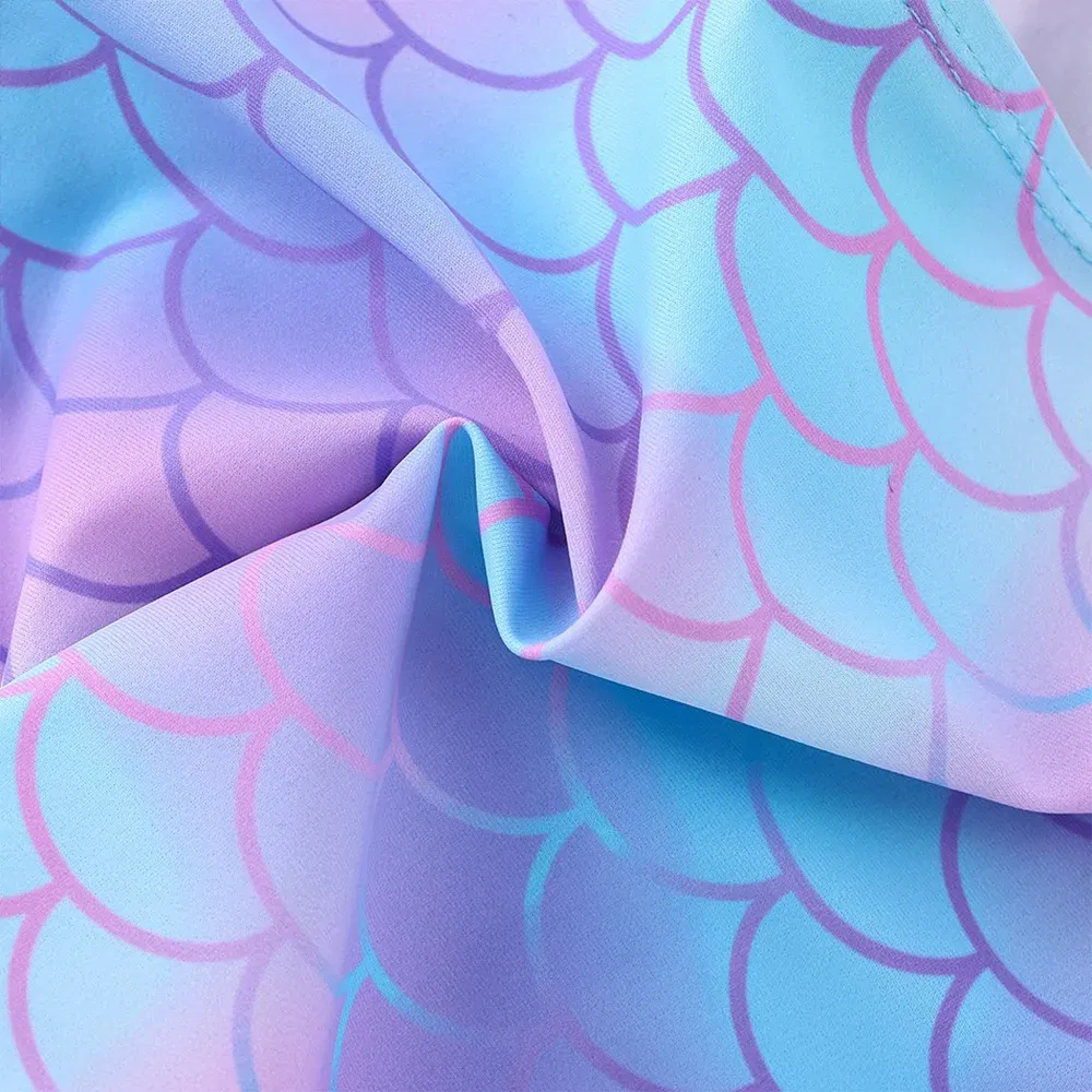 Color: Light Grey, Size: S - Lilo Stitch Girls Swimsuit One-Piece Bathing Suits Kids Wear Fashion Mermaid Fish Children's Dresses Summer Swimwear Beach Suit