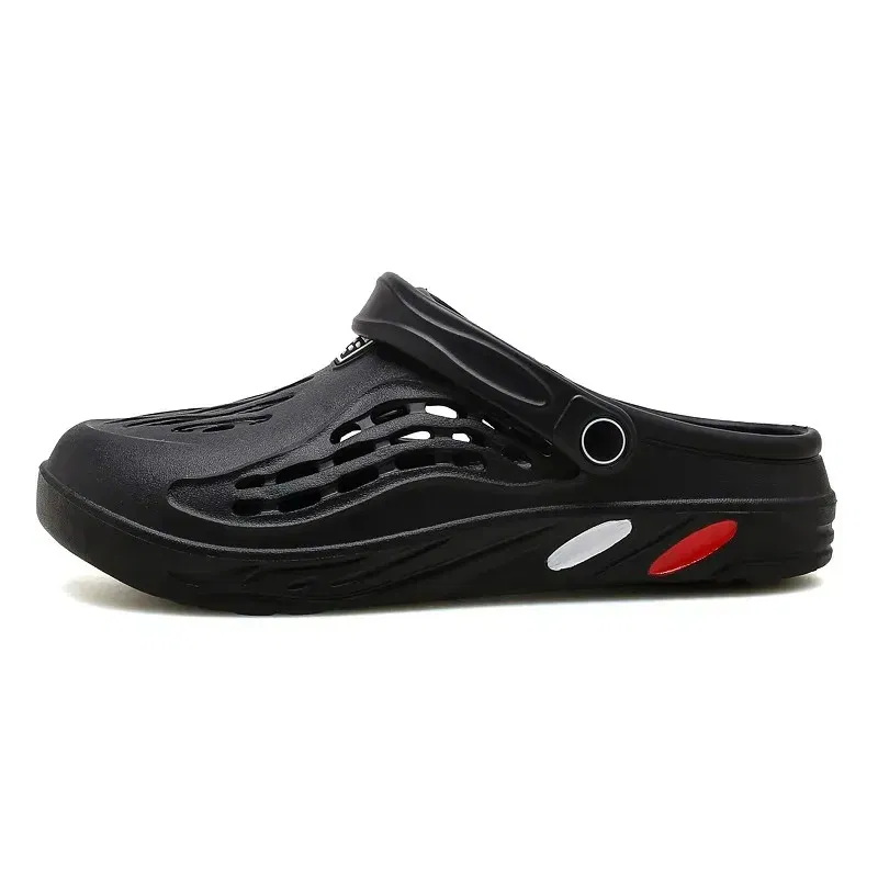 Color: black, Shoe Size: 38 - Clogs Men Sandals Men Shoe Summer Fang Man Hoof Thongs Stamp Garden Beach Black Big Size Slippers for Men's Shoes Zapatos Hombre