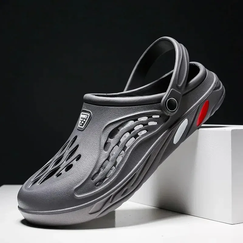 Color: black, Shoe Size: 38 - Clogs Men Sandals Men Shoe Summer Fang Man Hoof Thongs Stamp Garden Beach Black Big Size Slippers for Men's Shoes Zapatos Hombre