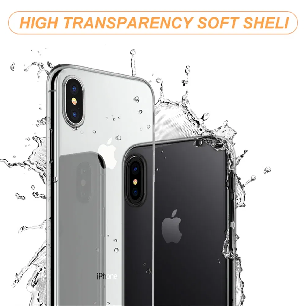Material: Plastic - Transparent Soft Case For iPhone 11 12 13 Mini 15 14 Pro XS Max Clear Silicone Case For iphone X XR 8 7 Plus SE 2020 Back Cover