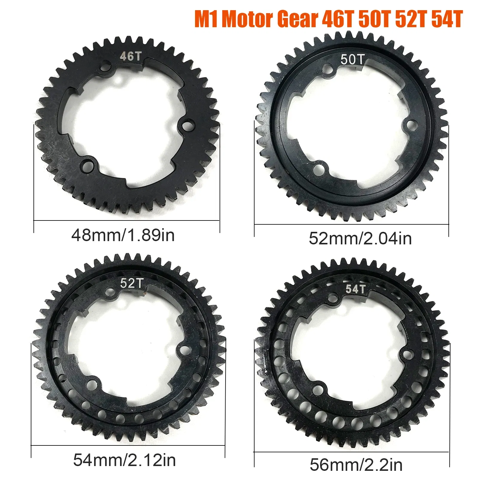 Color: green - M1 46T 50T 52T 54T HardenedSteel Motor gear for 1/5 Traxxas X-Maxx 1/7 X0-1 1/10 Maxx 1/10 E-REVO 2.0 VXL RC Model Upgrade Parts