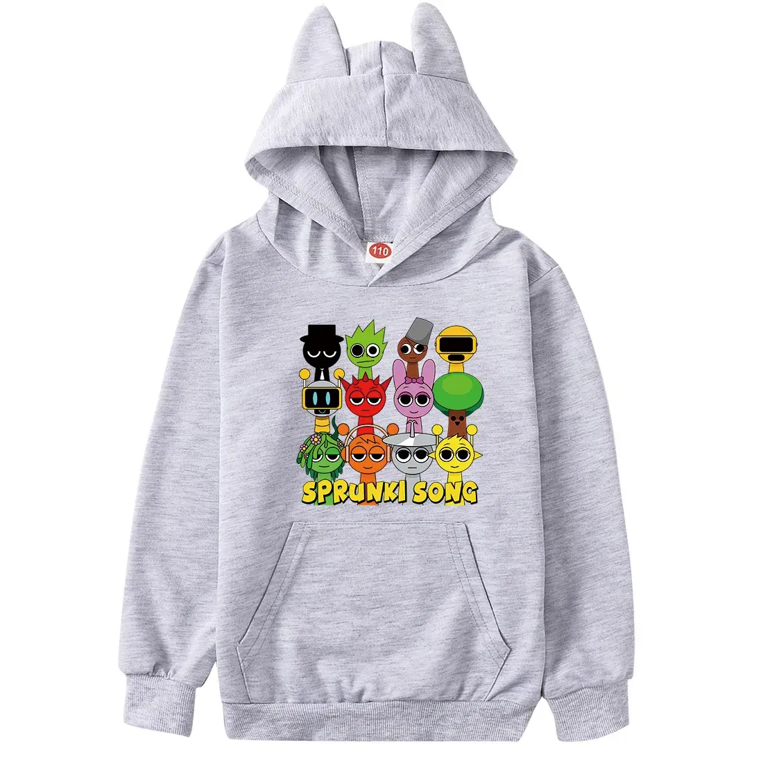 Color: Beige, Kid Size: 8 - Sprunki Hoodie Kids Game Incredibox Clothes Baby Girls Cartoon Hooded Sweatshirt Teen Boys Spring Fall Sweater Children Clothing
