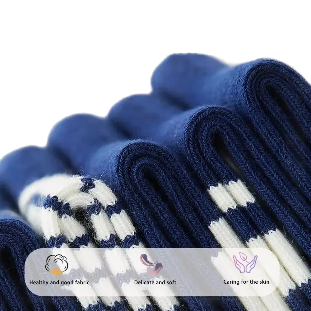 Color: SKY BLUE, Size: 10-12T - 1-14T Kids' Socks Spring Autumn Cotton Socks 5 Pairs/lot Soft Cotton Socks Calf Socks Little Big Boys Crew Sock