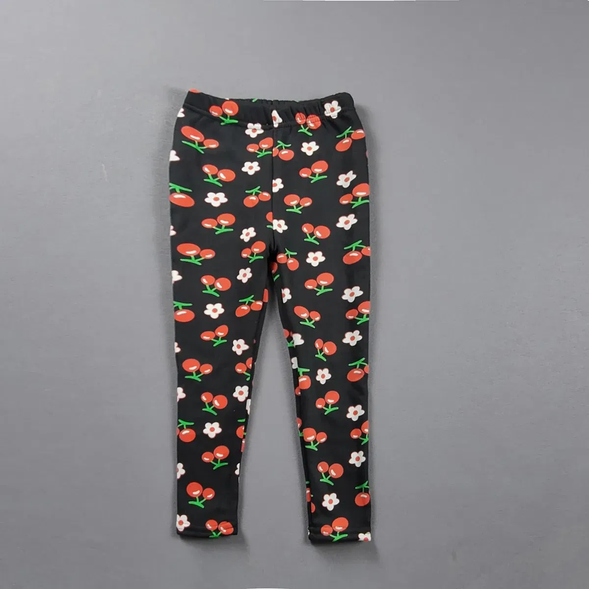 Color: GRAY, Kid Size: 2T - 2-11Y Girls' Pants Autumn and Winter Slim Fit Warm Bottom Pants Thickened Velvet Printed Children's Pants Baby Casual Pants