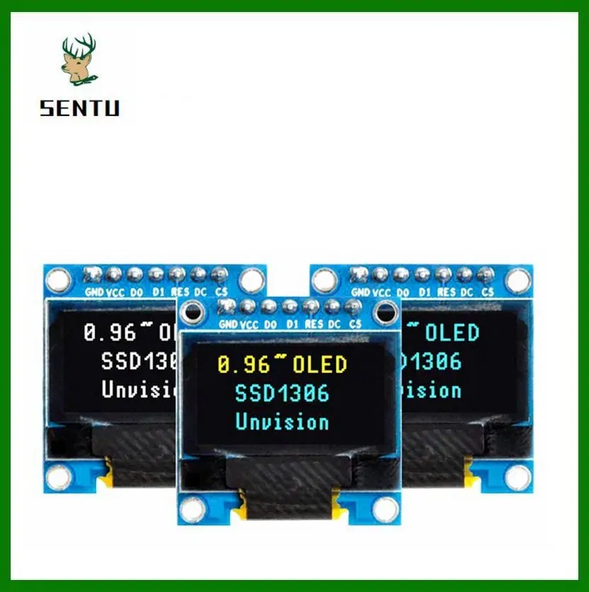 Color: Yellow Green - 0.96 inch OLED IIC Serial White Display Module 128X64 I2C SSD1306 12864 LCD Screen Board GND VCC SCL SDA 0.96" for Arduino Black