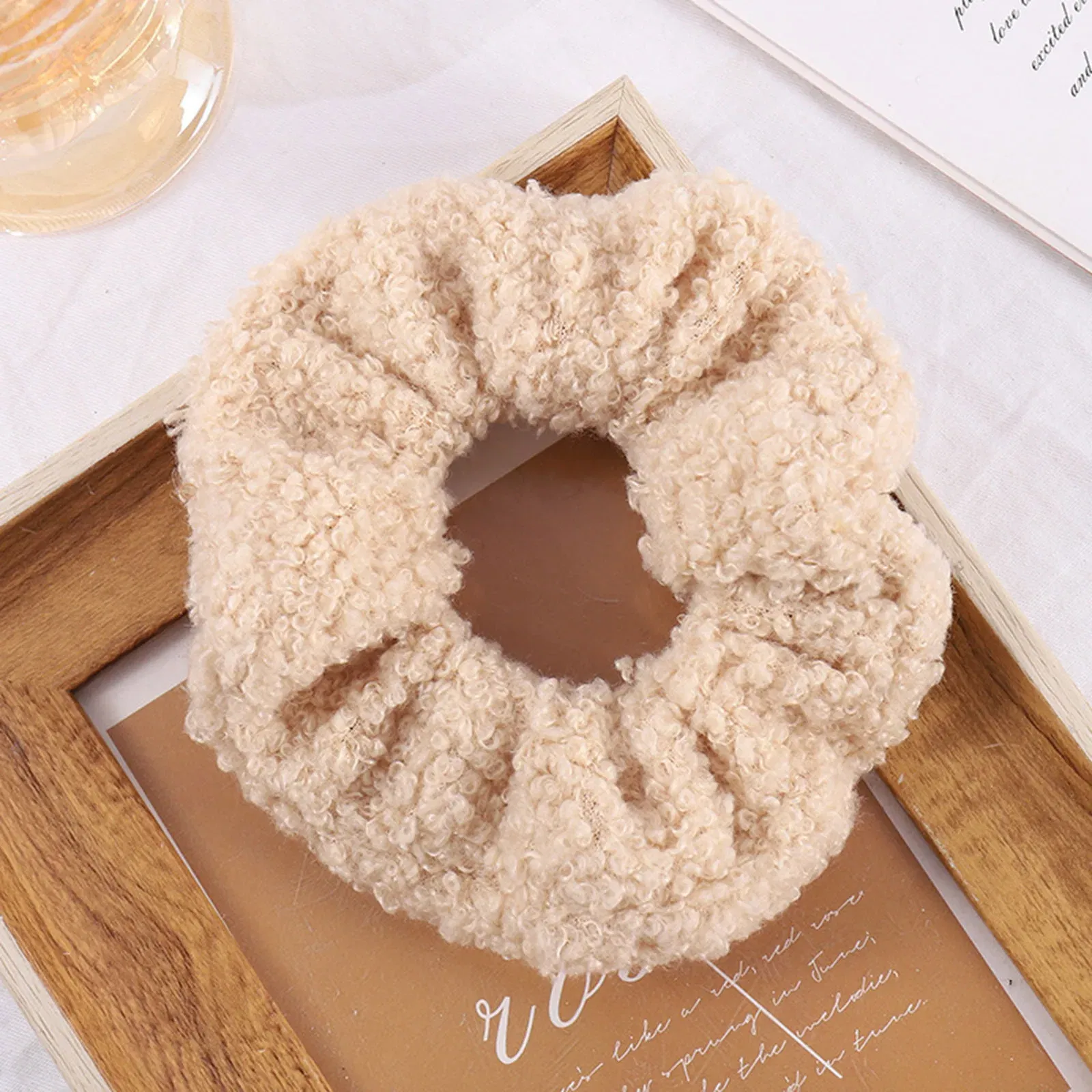 Color: Blue - Fabric Hair Ties Band Cute And Sweet French Large Intestine Circle Ponytail Hair Circle BB Clip Hair Accessory Head Bands