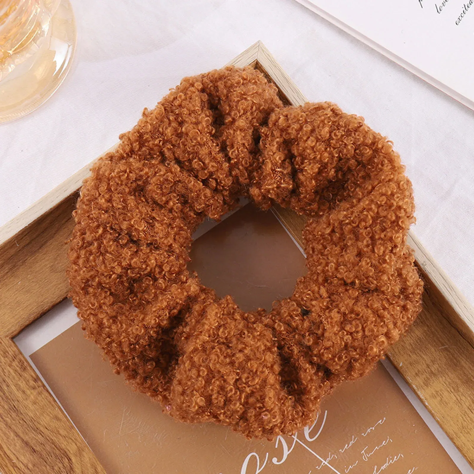 Color: Blue - Fabric Hair Ties Band Cute And Sweet French Large Intestine Circle Ponytail Hair Circle BB Clip Hair Accessory Head Bands