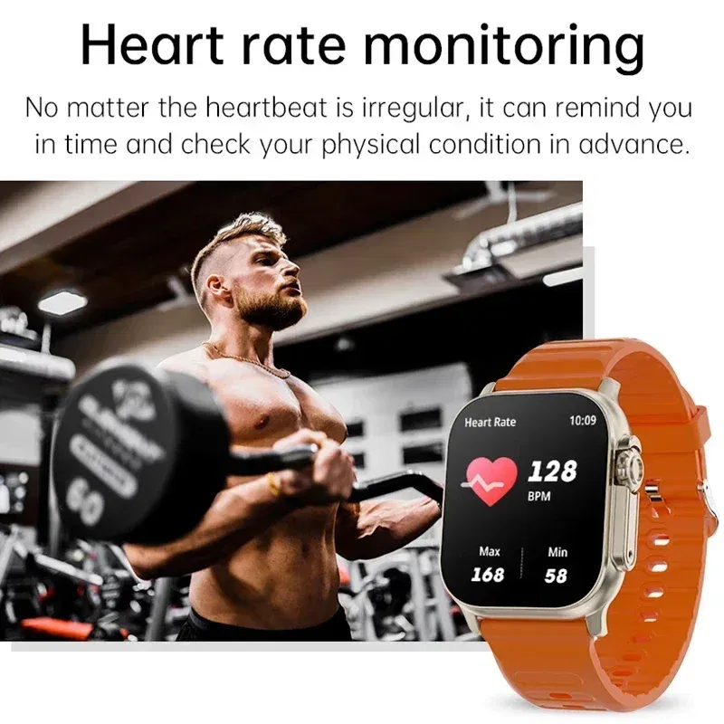 Color: GRAY - New Watch T800 U2 Smart Watch 49mm 2024 New NFC Men Women GPS Track Bluetooth Call BT Music Games Wireless Charging Smartwatch