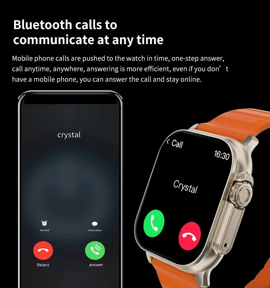 Color: GRAY - New Watch T800 U2 Smart Watch 49mm 2024 New NFC Men Women GPS Track Bluetooth Call BT Music Games Wireless Charging Smartwatch