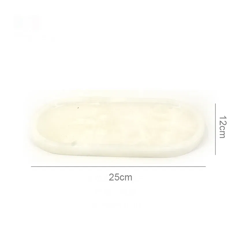 Color: Dark Khaki - Real Luxurious Marble Vanity Tray for Perfume Candles Jewelry Luxury Calacatta Marble Tray for Home Decor