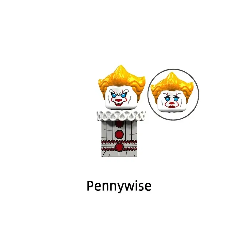 Color: plum - TP1040 WM6205 G0129 Killer Klowns Mini Action Figure Classic Horror Thriller Movie Series Building Block Model Doll Toy For Gift