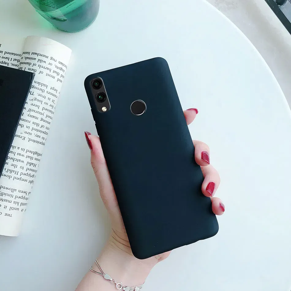 Color: black, Material: PU - Matte Soft Fundas for Huawei Honor 8X 8A 8C 8S 9 9A 9X 9C 9S 10 10X 20 lite 20S Mate 10 20 lite Mate 20 Pro Silicone Phone Cases