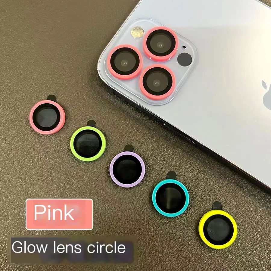Color: Gold, Bundle: Bundle4, Material: Tempered Glass, Ships From: CHINA - For iPhone 15 14 13 12 Pro Max 12 11 mini Luminous Camera Protector Ceramic Lens Ring Tempered Glass Back lens Cap Cover