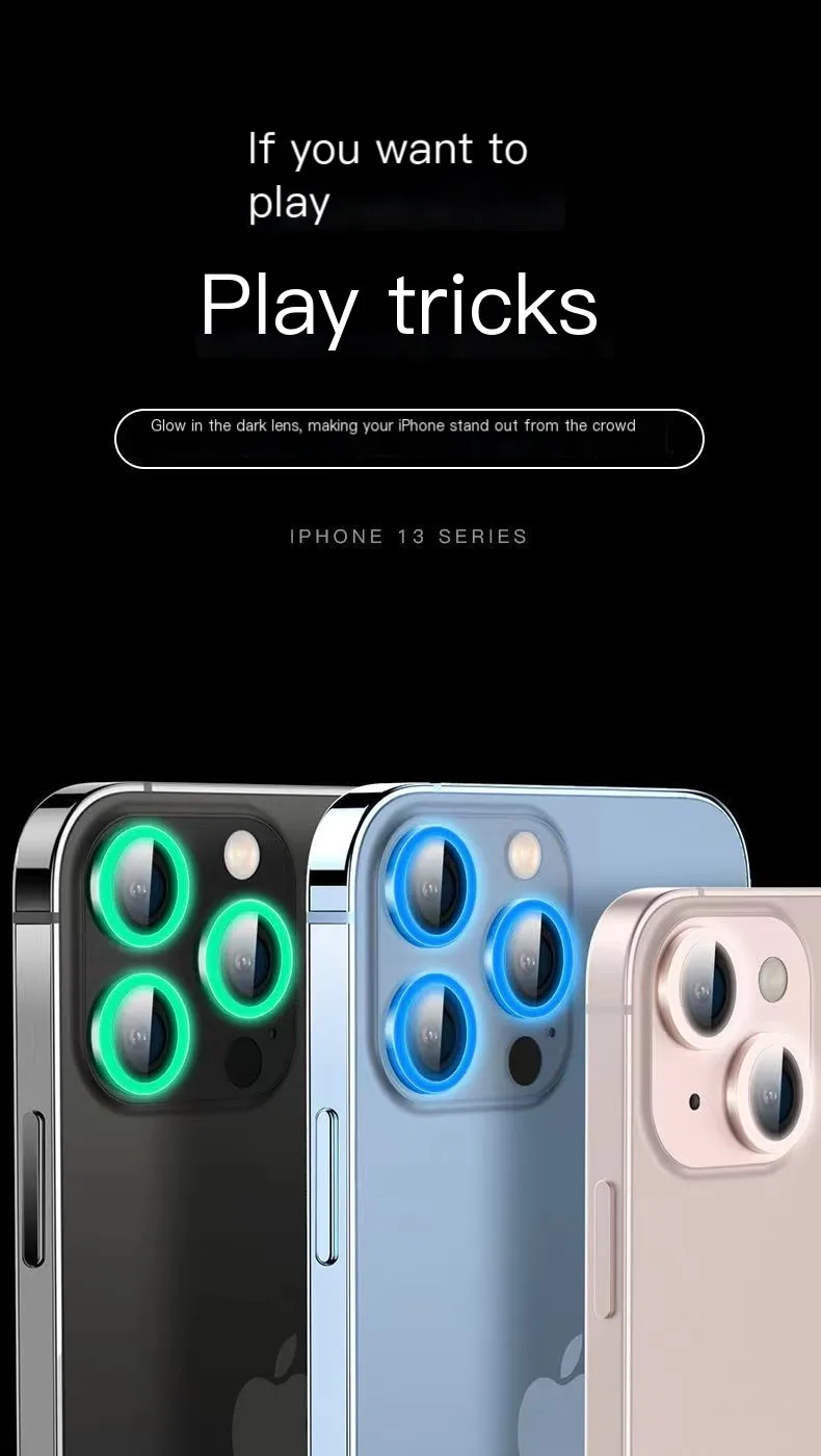 Color: Gold, Bundle: Bundle4, Material: Tempered Glass, Ships From: CHINA - For iPhone 15 14 13 12 Pro Max 12 11 mini Luminous Camera Protector Ceramic Lens Ring Tempered Glass Back lens Cap Cover