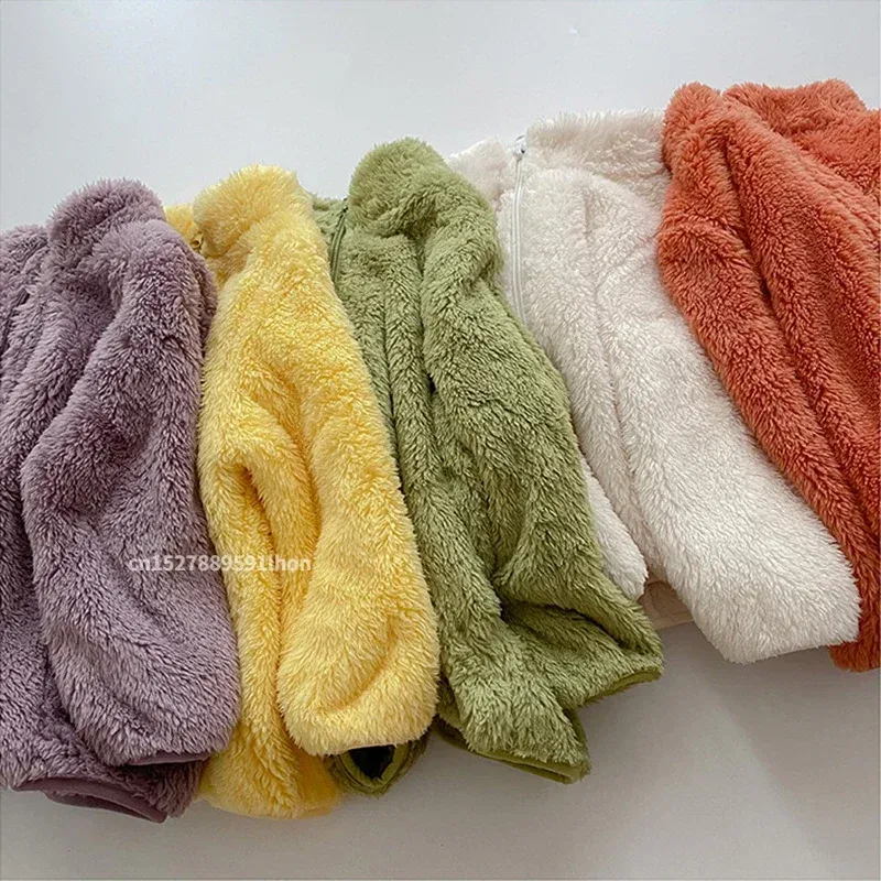 Color: Gold, Kid Size: 24M - Kids Winter Coats 2024 New Children Outerwear Boy Warm Fleece Jacket Baby Girls Jackets for Autumn Spring Children Clothing