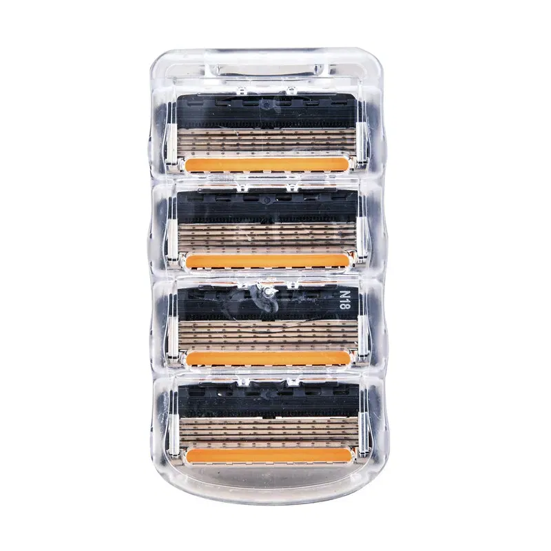 Color: black - 4/12/24 Pcs 5-layer Men's Razor Fusion Pro Power Shaving Shaver Male Face Beard Hair Trimmer 5 Layer Blades Replacement Refills