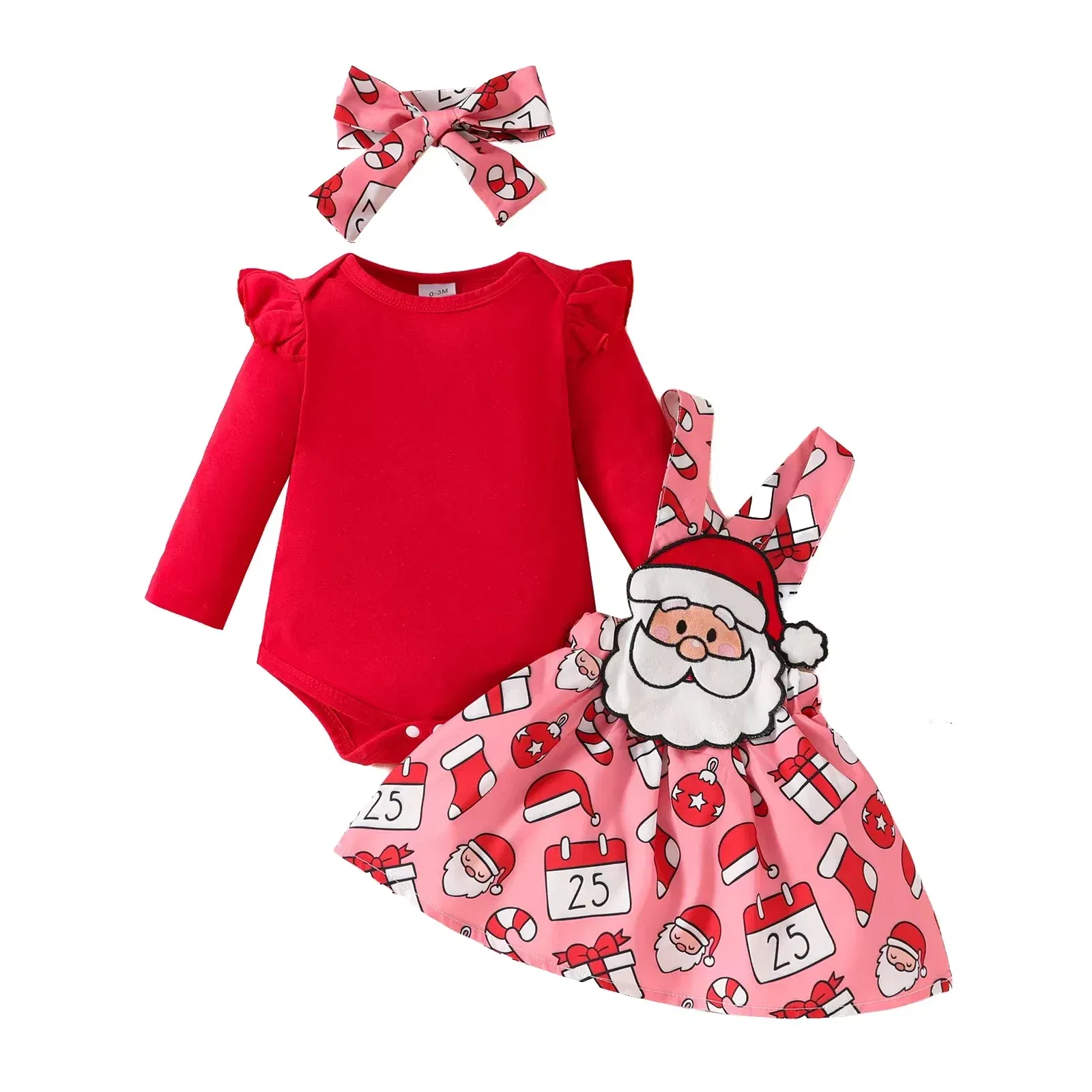 Color: Navy Blue, Kid Size: 18M - Baby Girls Clothes New Year Set 0-3Y Long Sleeve Big Bow Top Irregular Skirt and Beret 3Pcs Toddler Christmas Clothes