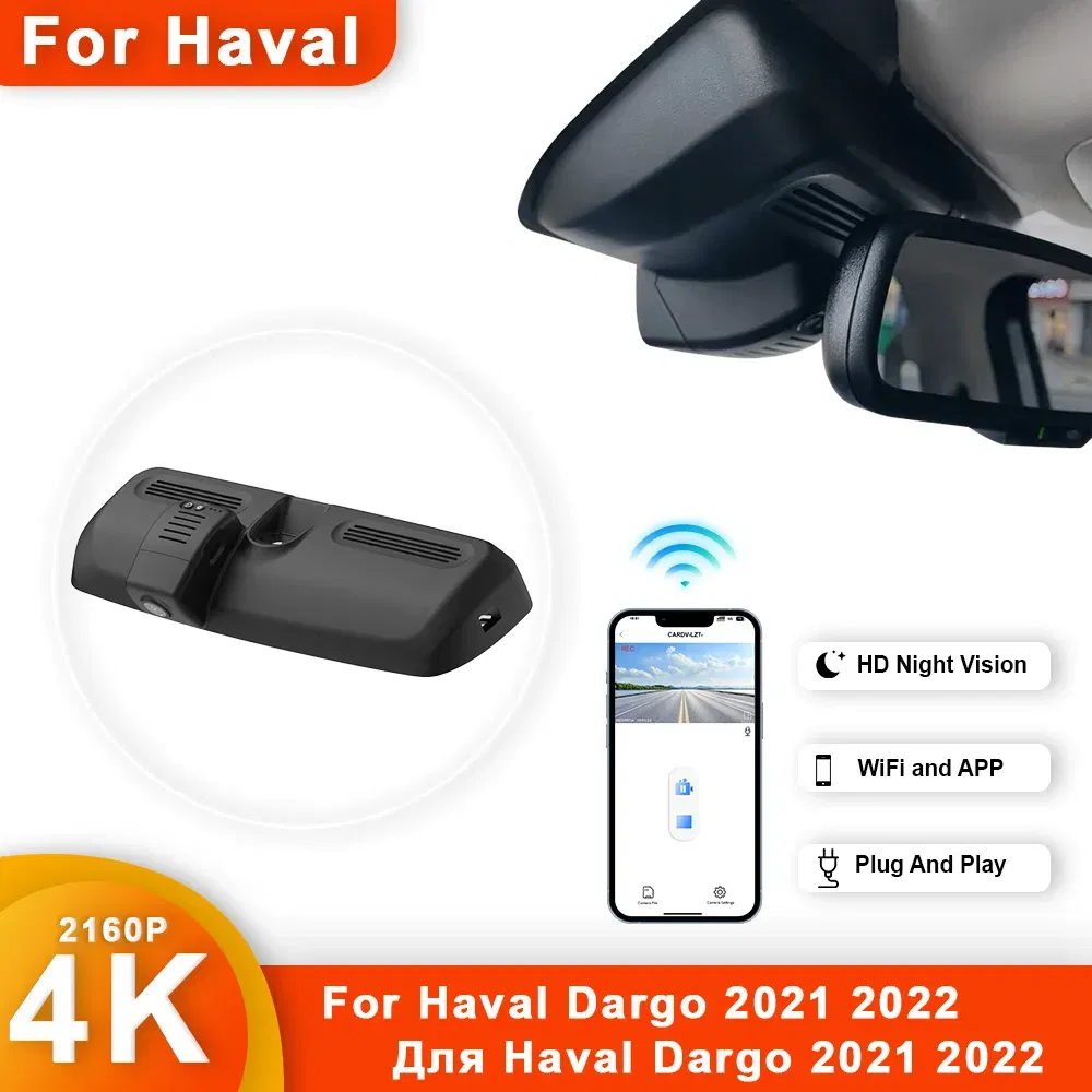 Color Name: Blue, Ships From: CHINA, Sd Card Memory: 64G - For Haval Dargo 2021 2022 Front and Rear 4K Dash Cam for Car Camera Recorder Dashcam WIFI Car Dvr Recording Devices Accessories