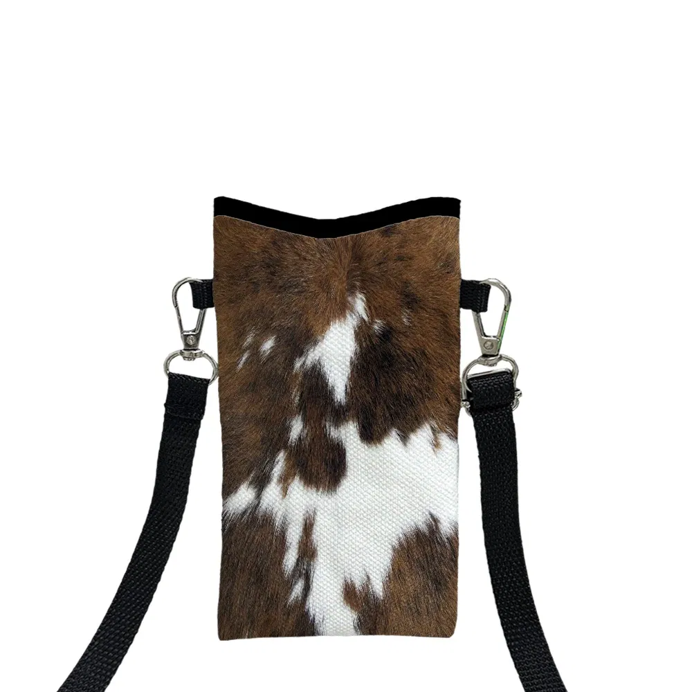 Color: black, Size: Extra Large - Cow Graffiti Crossbody PhoneBag Adjustable Detachable Strap Designed ForWomen CrossbodyBagShoulder Bag