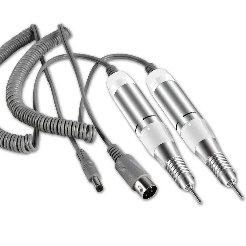 Color: WHITE - Electric Nail Drill Pen Handle File Polish Grind Machine Handpiece Manicure Pedicure Tool DC & 3 PIN PLUG Nail Drill Accessories