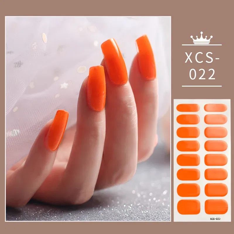 Color: Red Bronze - 1pc Nail Art Sticker Laser Shiny Sequins Polish Wraps Double Ended Adhesive Strips Fashion Stickers Manicure Decor