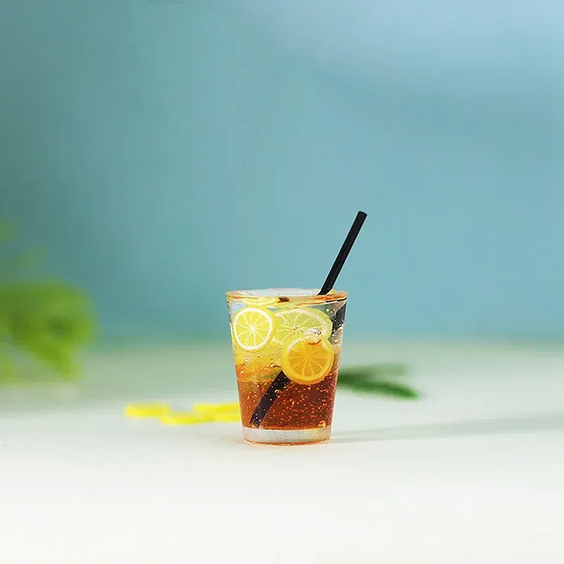 Color: Yellow - Miniature Toy Cocktail Drinks Doll Toys Dollhouse Accessories Miniature Items Fit for 1:6/1:12 Doll House Kitchen Ornaments