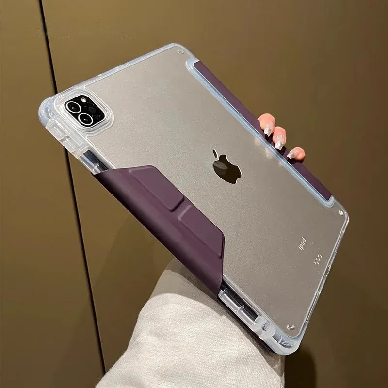 Color: GRAY, Size: Thirteen - Case Magnetic for iPad Air 11 Cover iPad Air 4 5 10th 10.9 9.7 7th 8th 9th Gen 10.2 3 pro 10.5 11 With Y-Shaped Fold Clasp Funda