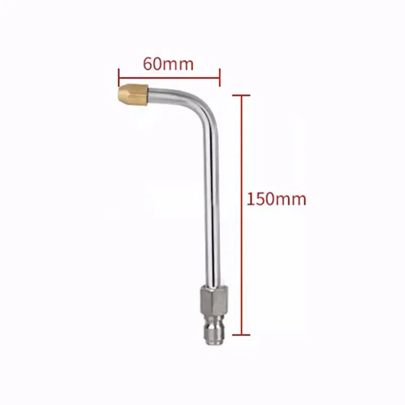 Color: Burgundy - 25?°/90?°/U High Pressure Washer Extension Wand With 1/4 Quick Connector Lance Spear With CurvedHead Rod Cleaning Tool for car