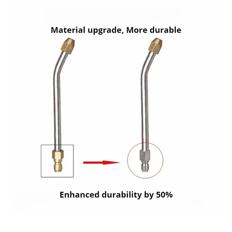 Color: Burgundy - 25?°/90?°/U High Pressure Washer Extension Wand With 1/4 Quick Connector Lance Spear With CurvedHead Rod Cleaning Tool for car