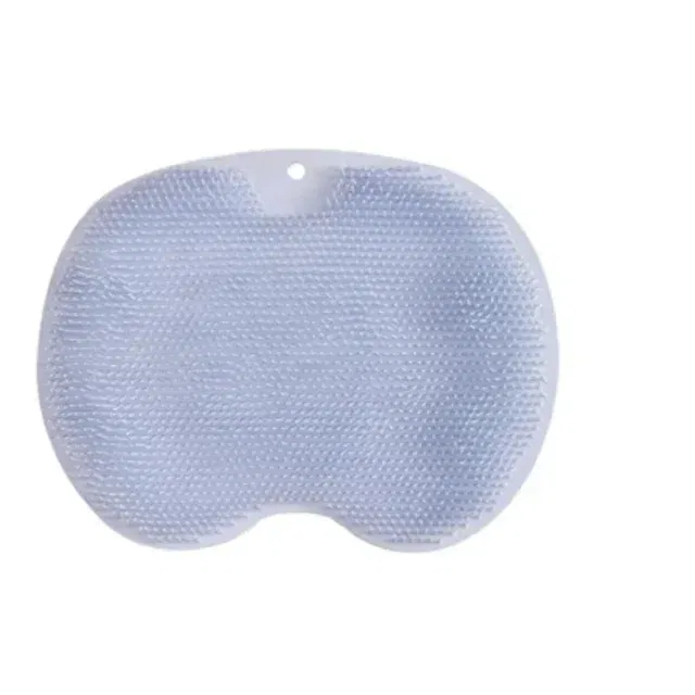 Color: Blue - Non-slip Shower Mat Silicone Massage Wash Foot Pad Bath Massage Brush Pad Bathroom Rub Back Brush with Sucker Cleaning Tools