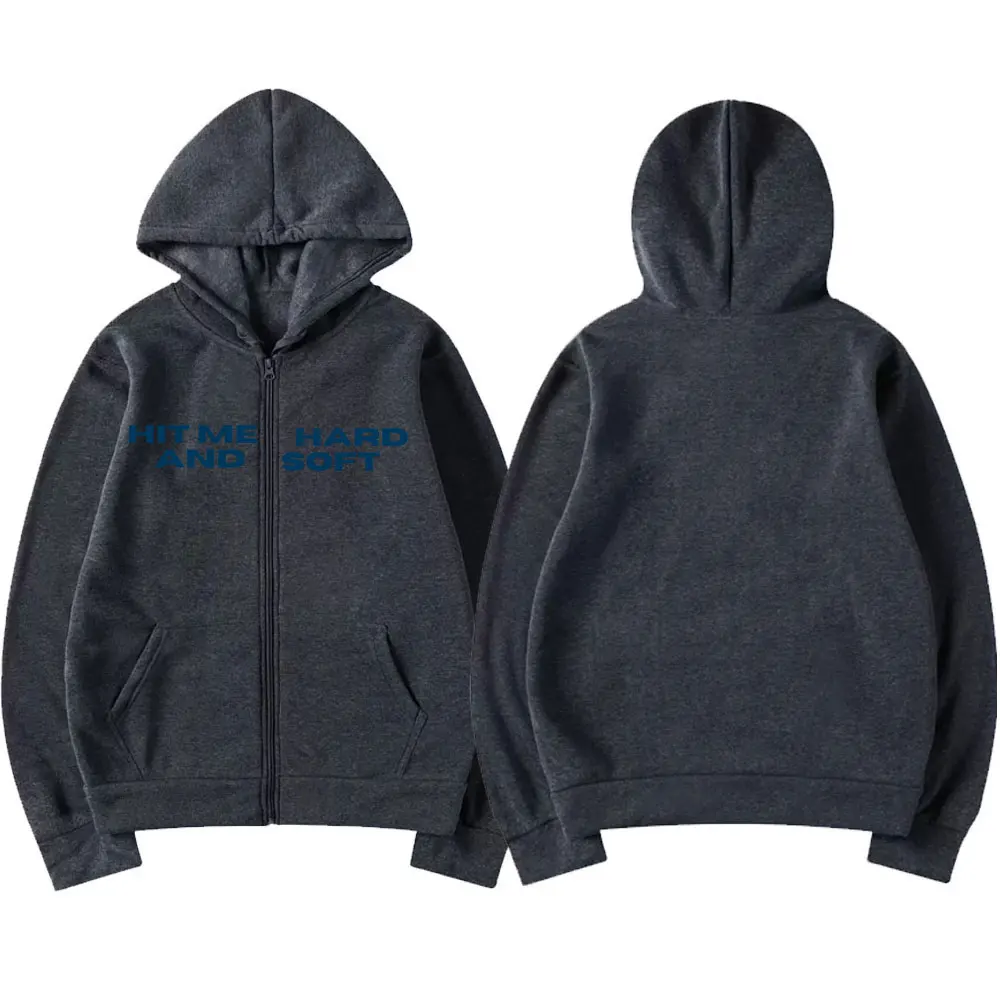 Color: Red, Size: XXXL - Hit Me Hard and Soft 2025 Tour Zipper Hoodies Men Women Harajuku Pullovers Fashion Hip Hop Zip Up Sweatshirts Jackets Fans Gift